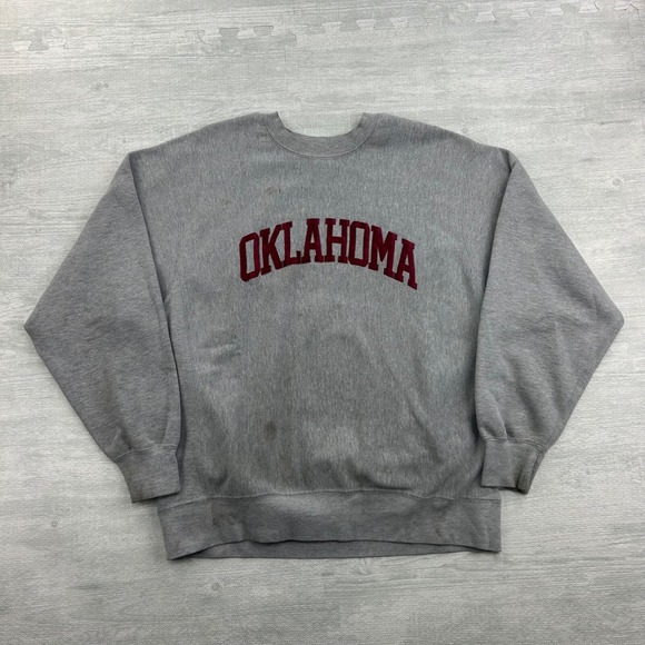 MV Sport Other - Vintage 90s Oklahoma Sweatshirt Size Large Gray Reverse Weave Crewneck College